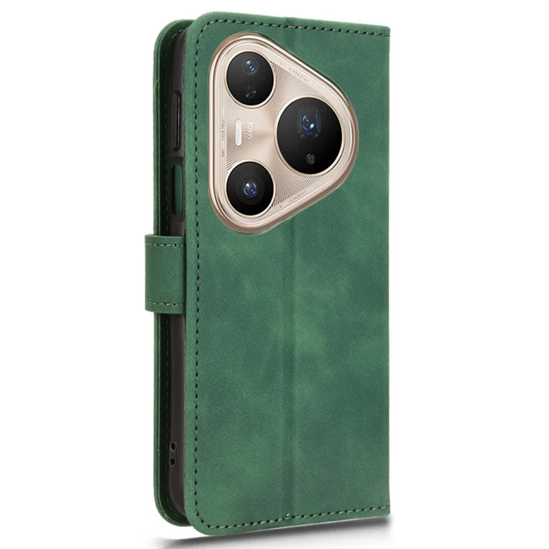 Для Huawei Pura 80 Pro+ / 80 Pro Кожаный чехол Skin Feel Анти-падение Бумажник Флип Чехол для телефона - Зеленый
