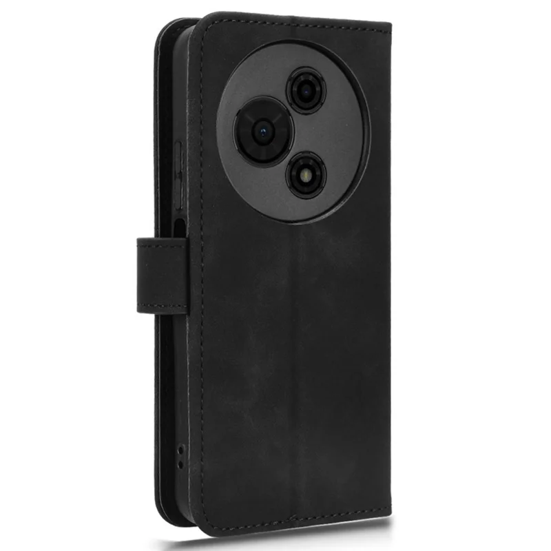 Cover a portafoglio in pelle per TCL 605 4G con sensazione di pelle, antiurto - Nero