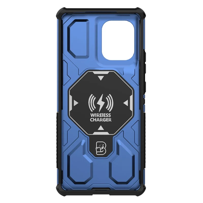 Für Motorola Edge 50 5G Magnetische Hülle mit rotierendem Metallständer PC + TPU Handyrückseite - Dunkelblau