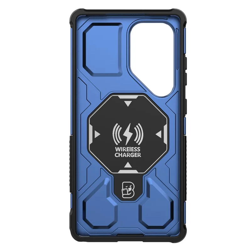 For Samsung Galaxy S25 Ultra Magnetic Case Rotating Metal Kickstand PC + TPU Phone Back Cover - Dark Blue - 4