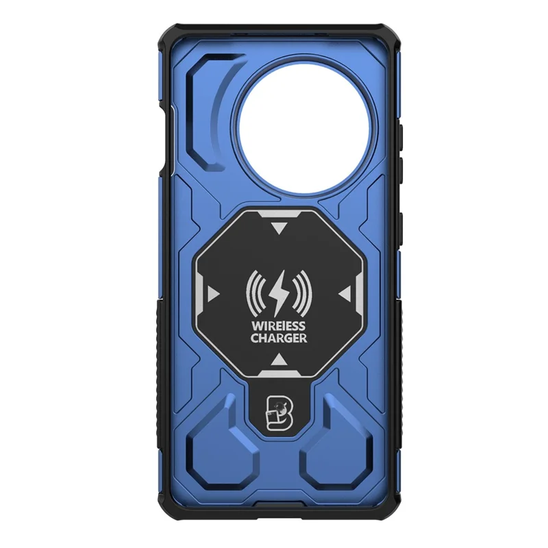 Capa de Celular Magnética para OnePlus Ace 5 Pro 5G / Ace 5 5G / 13R 5G com Suporte Giratório de Metal em PC + TPU - Azul Escuro
