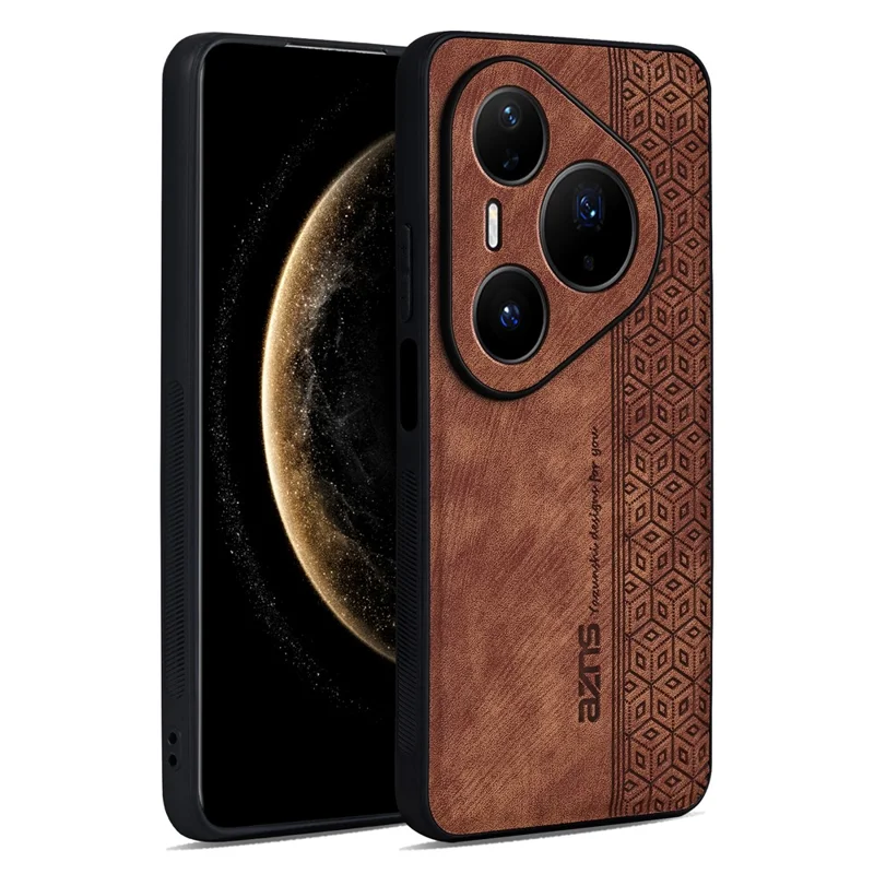 Capa AZNS para Huawei Pura 80 Pro - Couro PU Protetora com Revestimento de TPU - Marrom
