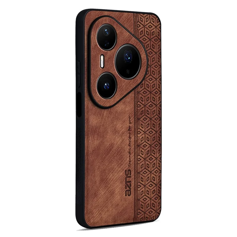 Capa AZNS para Huawei Pura 80 Pro - Couro PU Protetora com Revestimento de TPU - Marrom