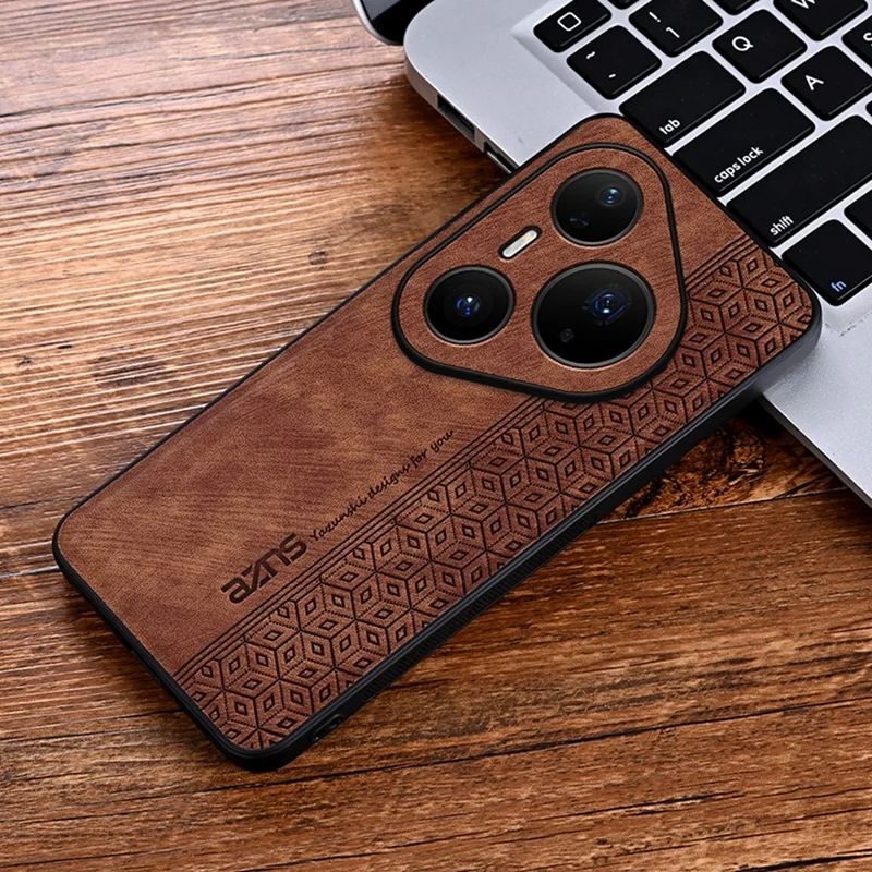 Capa AZNS para Huawei Pura 80 Pro - Couro PU Protetora com Revestimento de TPU - Marrom