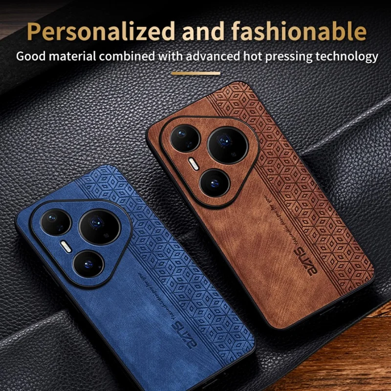 Capa AZNS para Huawei Pura 80 Pro - Couro PU Protetora com Revestimento de TPU - Marrom