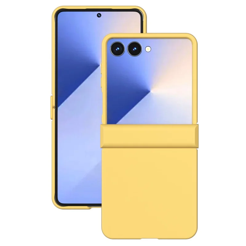 ABEEL per Samsung Galaxy Z Flip7 5G Cover Effetto Pelle con Protezione Cerniera - Giallo