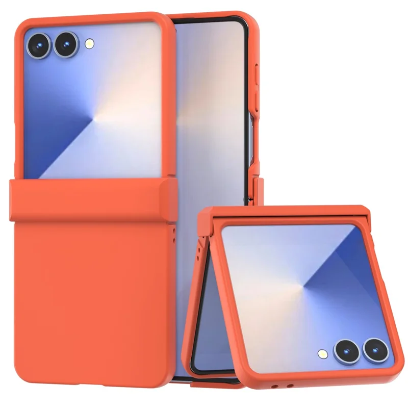 ABEEL Para Samsung Galaxy Z Flip7 5G Funda Tacto Piel Carcasa de Teléfono con Protección de Bisagra - Naranja
