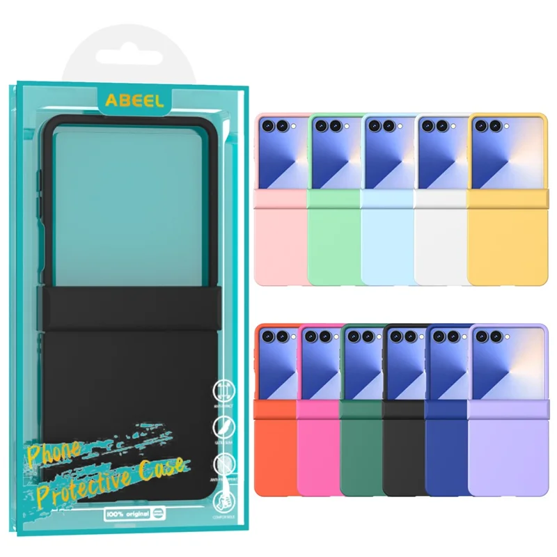 ABEEL Para Samsung Galaxy Z Flip7 5G Funda Tacto Piel Carcasa de Teléfono con Protección de Bisagra - Naranja