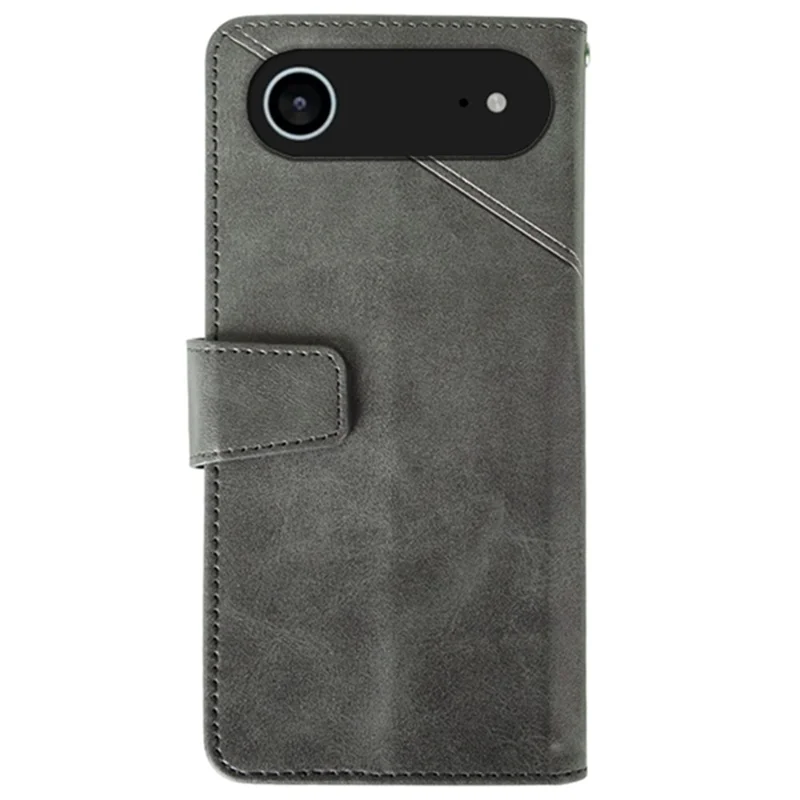 IDEWEI Per iPhone 17 Custodia in pelle Portafoglio Custodia per telefono Supporto Texture vitello - Grigio