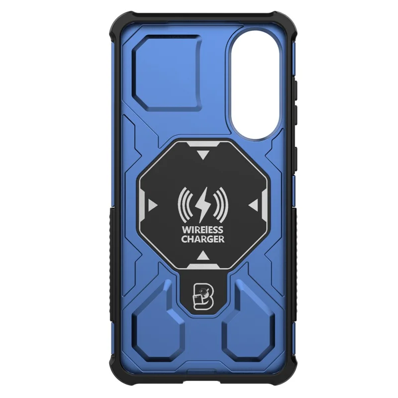 For Samsung Galaxy S25 Edge Magnetic Case Rotating Metal Kickstand PC + TPU Phone Back Cover - Dark Blue