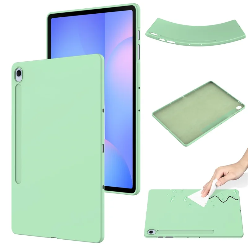 Étui en silicone liquide anti-rayures pour Samsung Galaxy Tab S10 FE+ - Vert