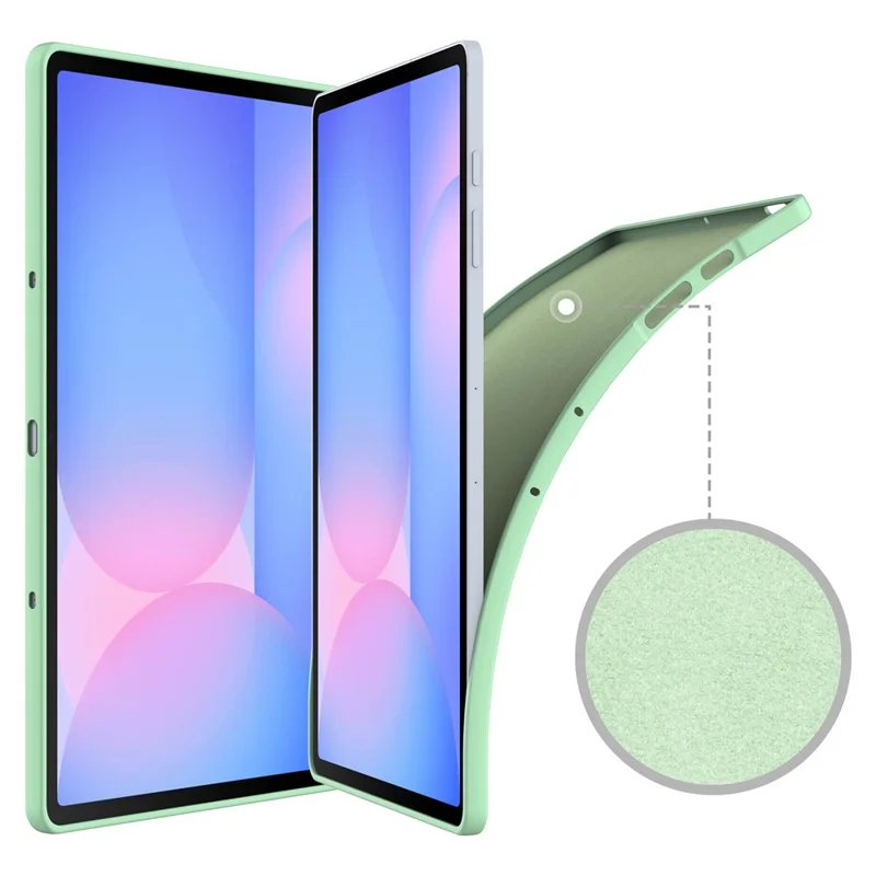 Étui en silicone liquide anti-rayures pour Samsung Galaxy Tab S10 FE+ - Vert