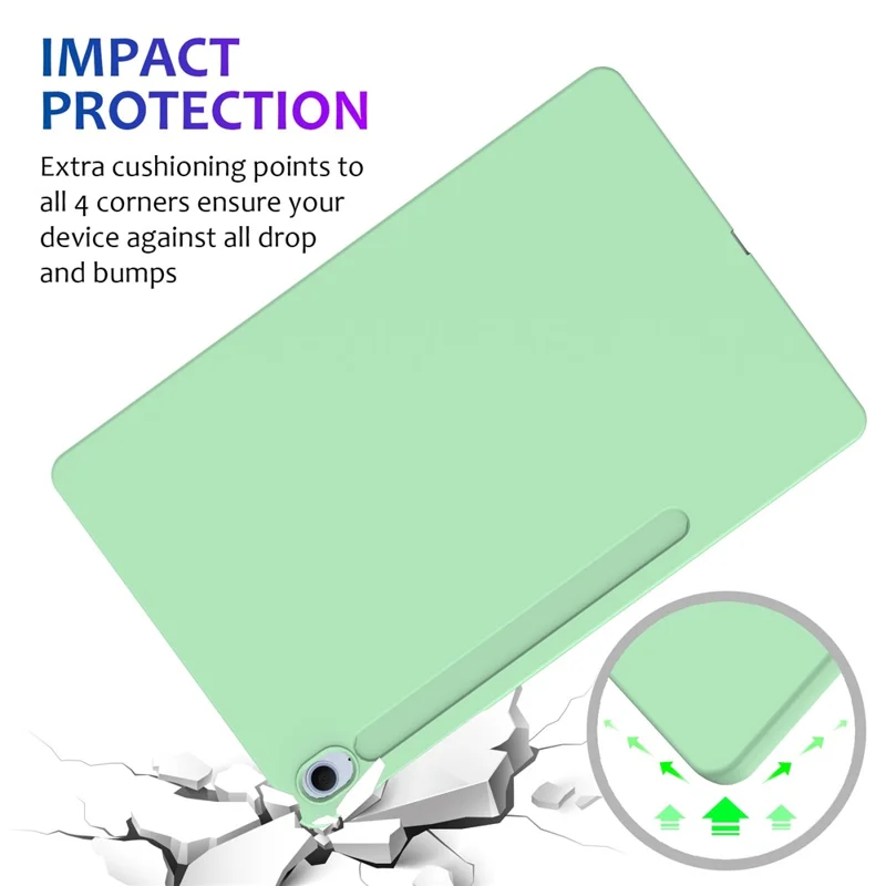 Étui en silicone liquide anti-rayures pour Samsung Galaxy Tab S10 FE+ - Vert