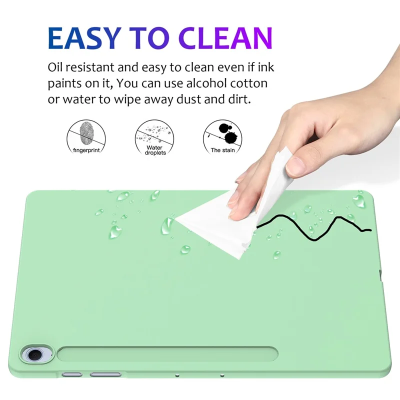 Étui en silicone liquide anti-rayures pour Samsung Galaxy Tab S10 FE+ - Vert