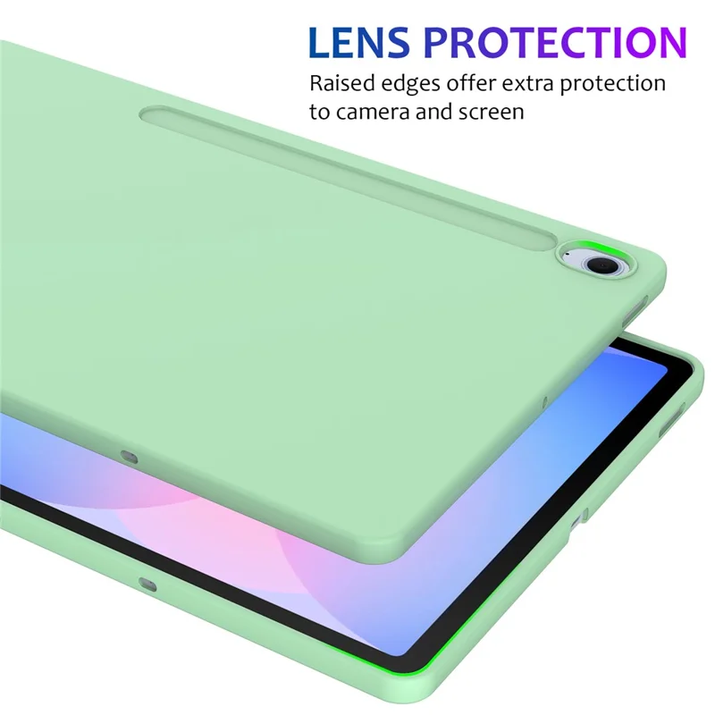 Étui en silicone liquide anti-rayures pour Samsung Galaxy Tab S10 FE+ - Vert