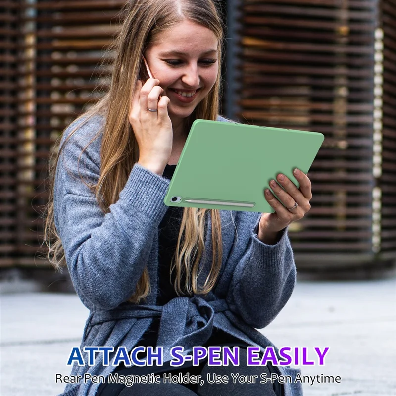Étui en silicone liquide anti-rayures pour Samsung Galaxy Tab S10 FE+ - Vert