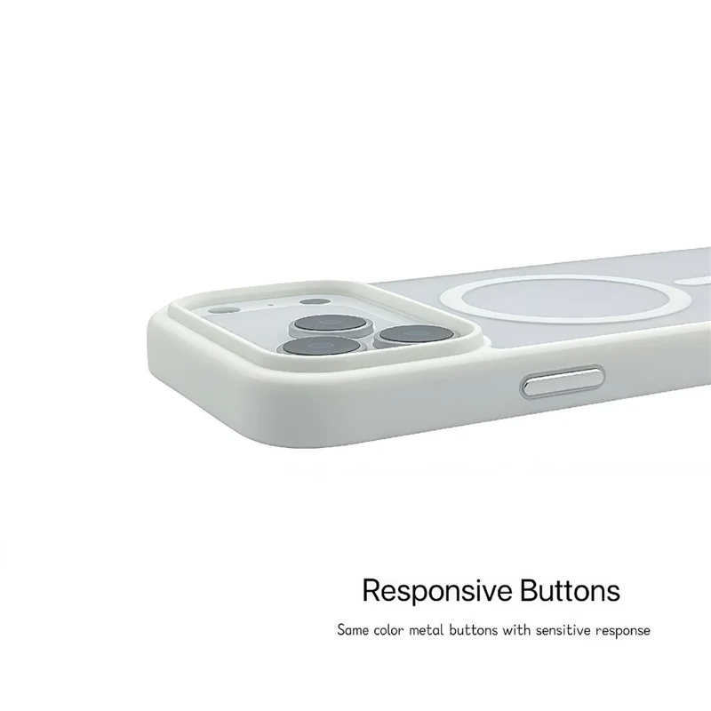 For iPhone 17 Pro Max Magnetic Case Skin Touch TPU Acrylic Phone Back Cover - White