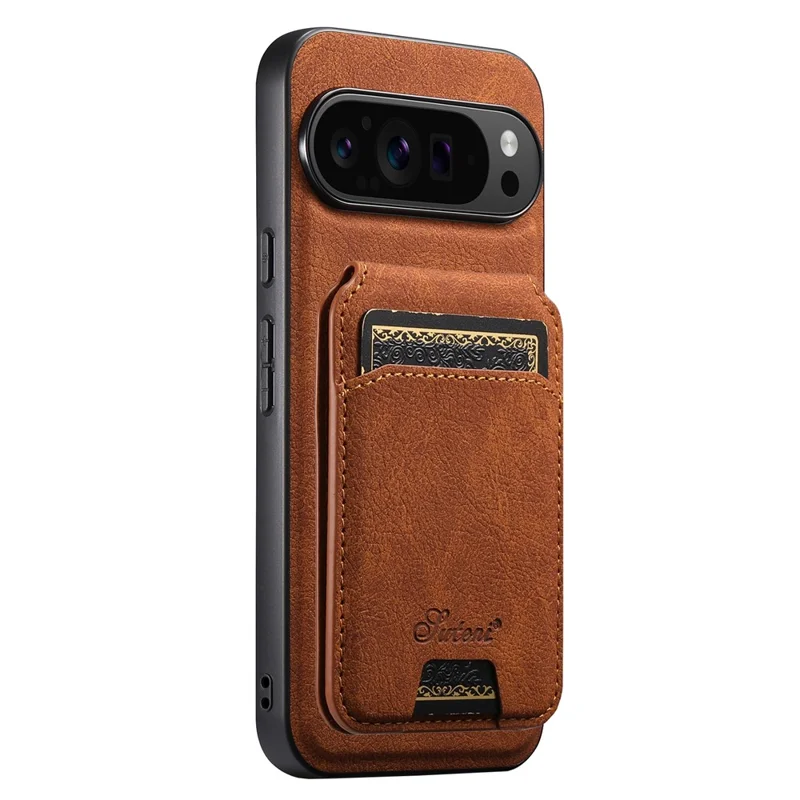 Capa SUTENI H16 para Google Pixel 10 / 10 Pro Compatível com MagSafe com Suporte e Porta-cartões Removível - Khaki
