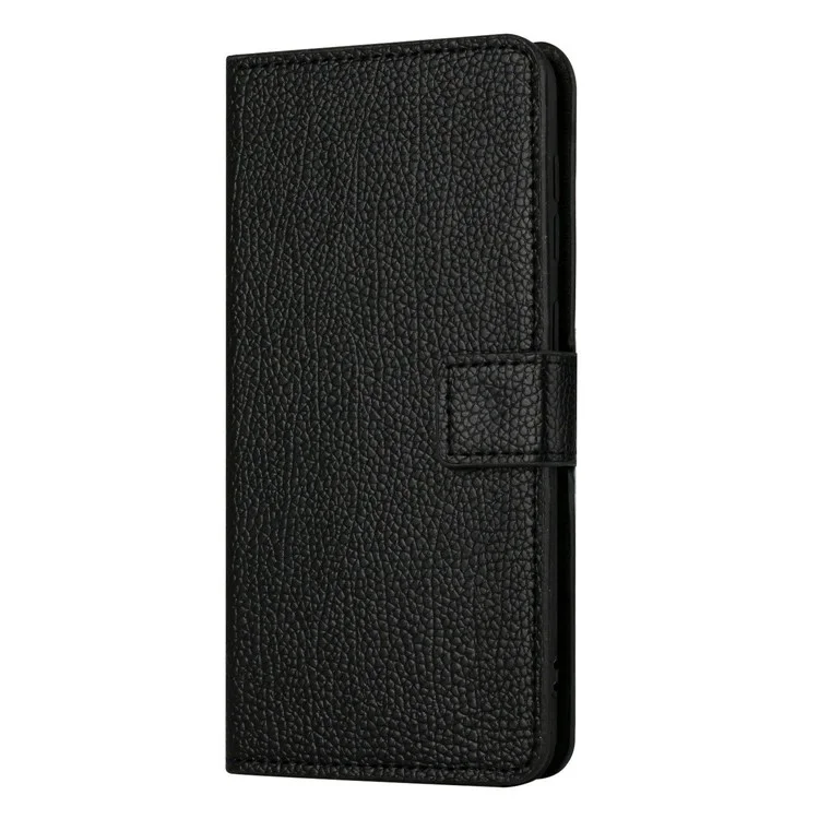 Для Xiaomi Redmi A1 4G / A2 4G Litchi Texture PU Leather Book Wallet Case Stand Feature Square Magnetic Clasp Protective Phone Cover - Black