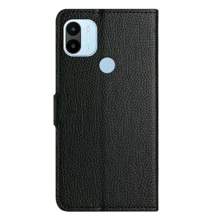 Для Xiaomi Redmi A1 4G / A2 4G Litchi Texture PU Leather Book Wallet Case Stand Feature Square Magnetic Clasp Protective Phone Cover - Black