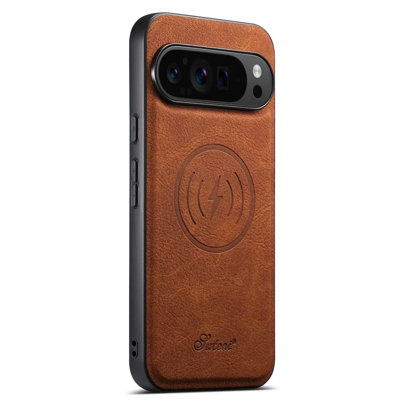 SUTENI H17 per Google Pixel 9 Pro XL Cover Magnetica con Slot per Carte in Pelle + TPU con Supporto - Khaki