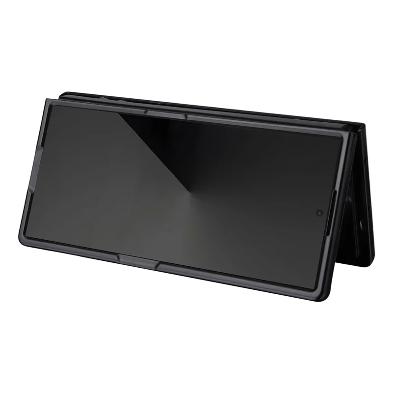 For Samsung Galaxy Z Fold7 5G Case Litchi Texture Leather + Hard PC Phone Cover - Black