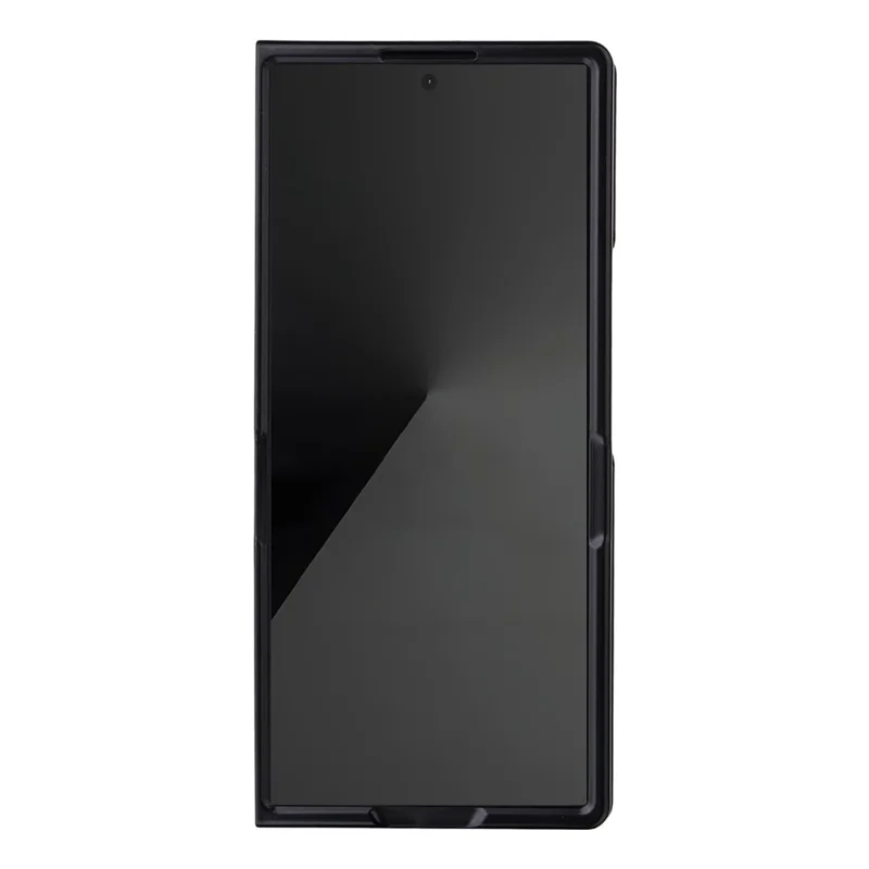 For Samsung Galaxy Z Fold7 5G Case Litchi Texture Leather + Hard PC Phone Cover - Black