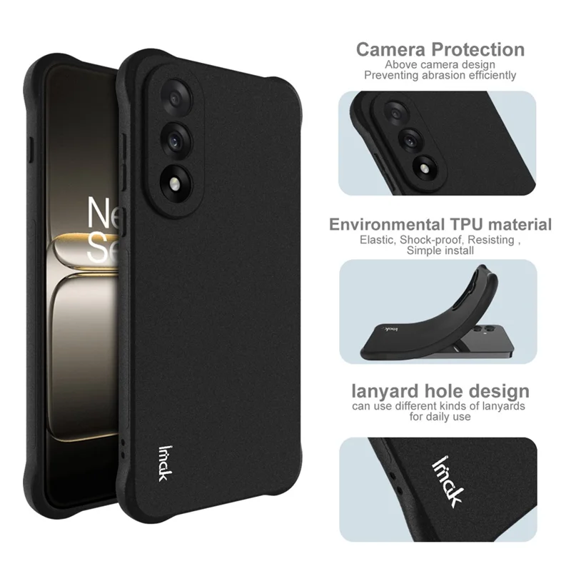 IMAK For OnePlus Nord 5 5G / Ace 5 Ultra 5G Case TPU Phone Cover Airbag Shockproof Protection - Matte Black
