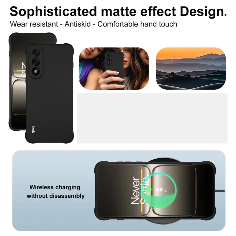 IMAK For OnePlus Nord 5 5G / Ace 5 Ultra 5G Case TPU Phone Cover Airbag Shockproof Protection - Matte Black