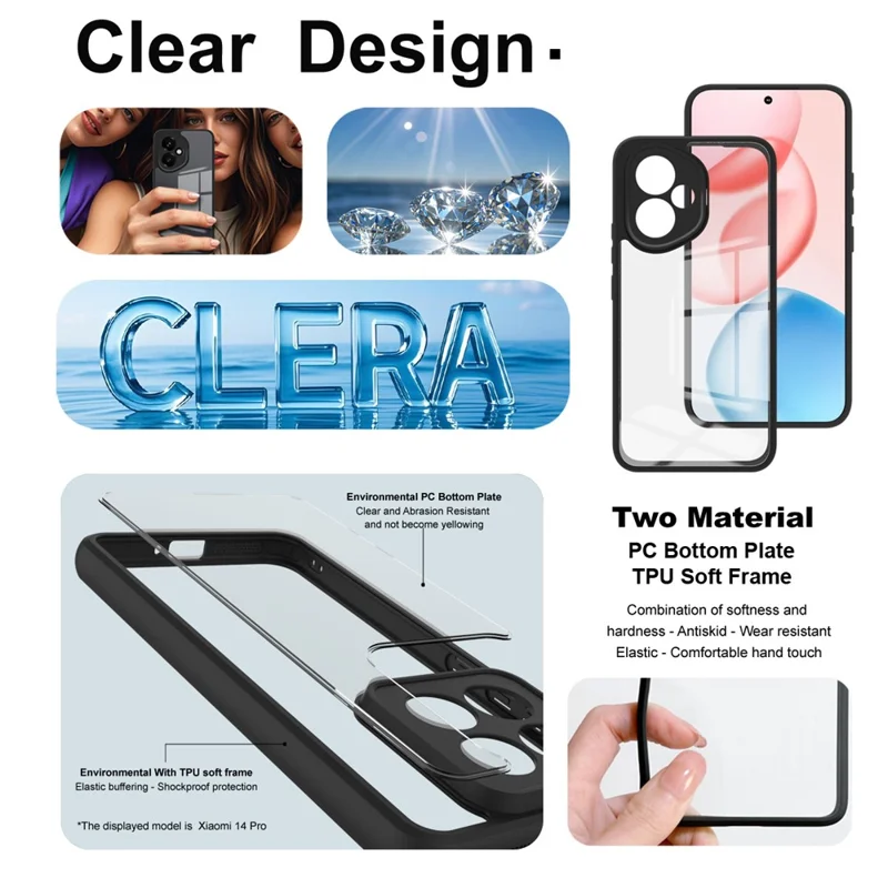 IMAK UX-9A Series For Honor 400 5G (Global) Case Clear TPU PC Phone Cover Reinforced Corners