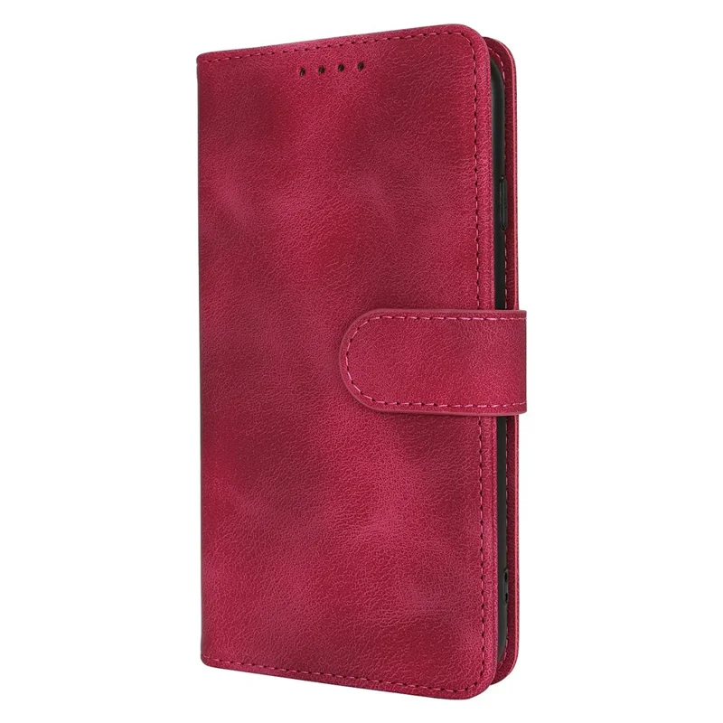 Funda tipo cartera para iPhone SE (2022) / (2020) / 8 / 7 con doble pliegue, tacto de piel, funda de cuero PU tipo flip - Rojo Vino