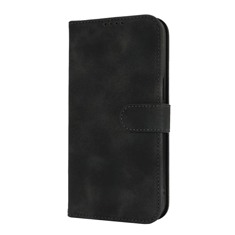 Étui portefeuille pour iPhone 14 Pro, à double rabat, cuir PU avec finition tactile, pochette de protection - Noir