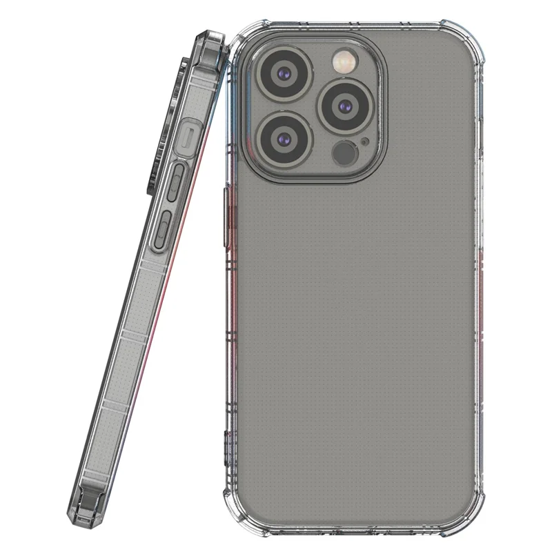 SHANWO Funda para iPhone 15 Pro Max Borde recto Claro Resistente a golpes Cubierta trasera de TPU del teléfono