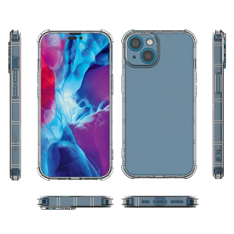 SHANWO Чехол для iPhone 14 Plus Прямые края Ударопрочный TPU Задняя крышка телефона