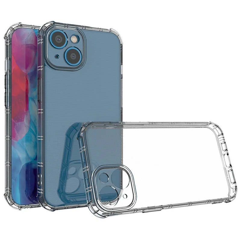 SHANWO Чехол для iPhone 14 Plus Прямые края Ударопрочный TPU Задняя крышка телефона