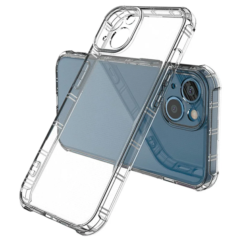 SHANWO Чехол для iPhone 14 Plus Прямые края Ударопрочный TPU Задняя крышка телефона