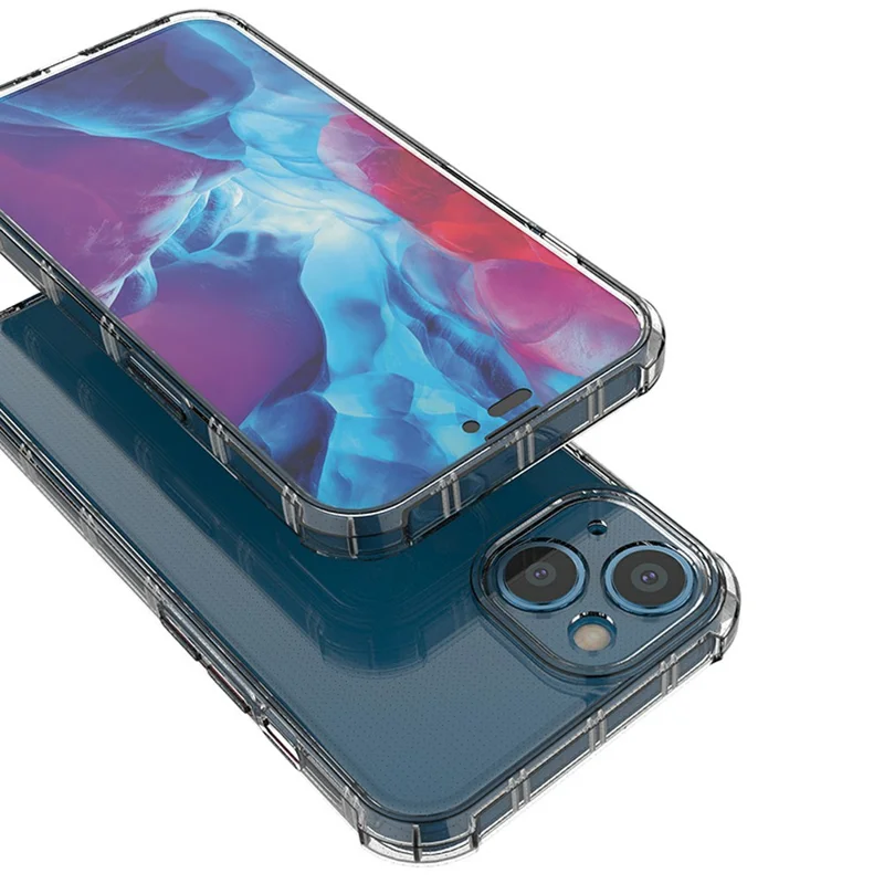 SHANWO Чехол для iPhone 14 Plus Прямые края Ударопрочный TPU Задняя крышка телефона