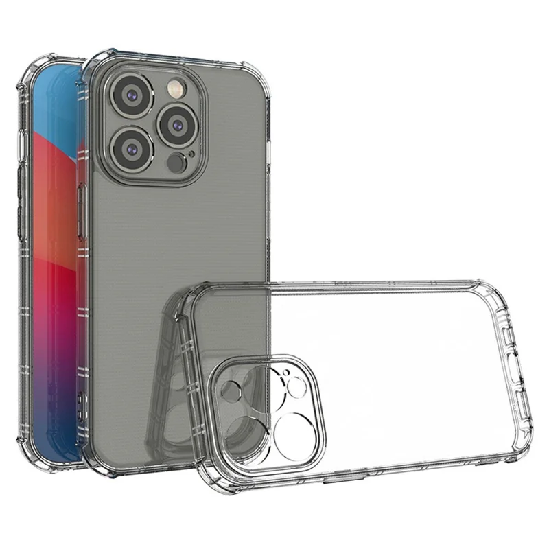 SHANWO Funda Transparente Antigolpes de Borde Recto para iPhone 14 Pro Max de TPU