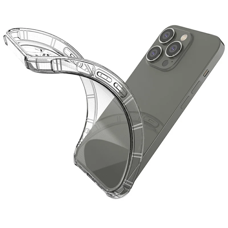 SHANWO Funda Transparente Antigolpes de Borde Recto para iPhone 14 Pro Max de TPU