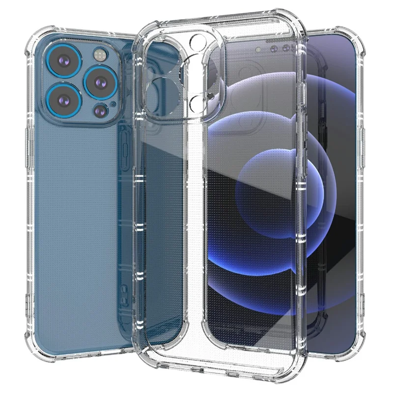SHANWO For iPhone 13 Pro Max Case Straight Edge Clear Shockproof TPU Phone Back Cover
