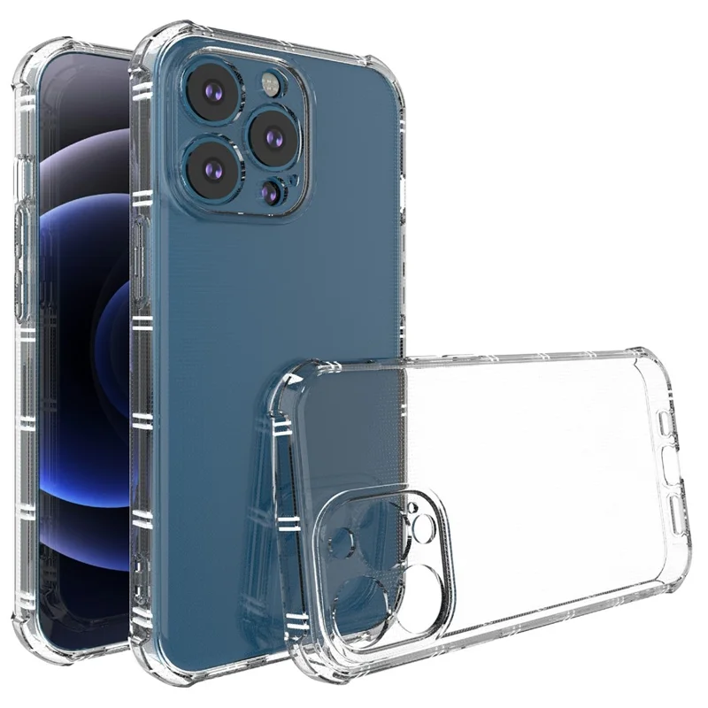 SHANWO For iPhone 13 Pro Max Case Straight Edge Clear Shockproof TPU Phone Back Cover