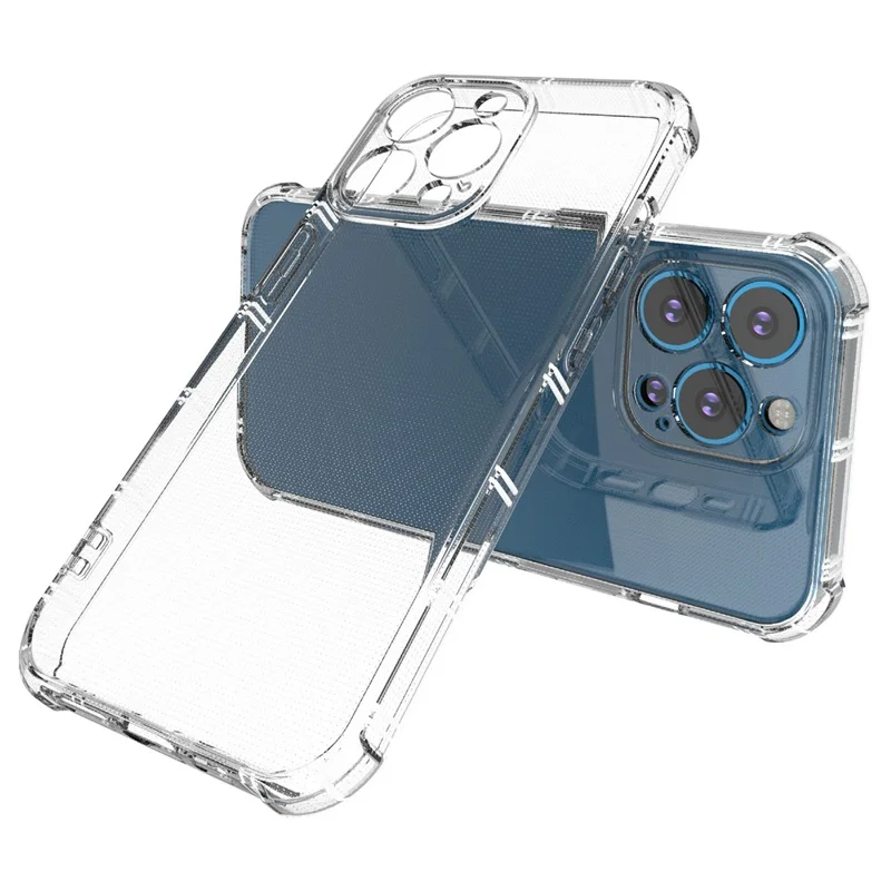 SHANWO For iPhone 13 Pro Max Case Straight Edge Clear Shockproof TPU Phone Back Cover
