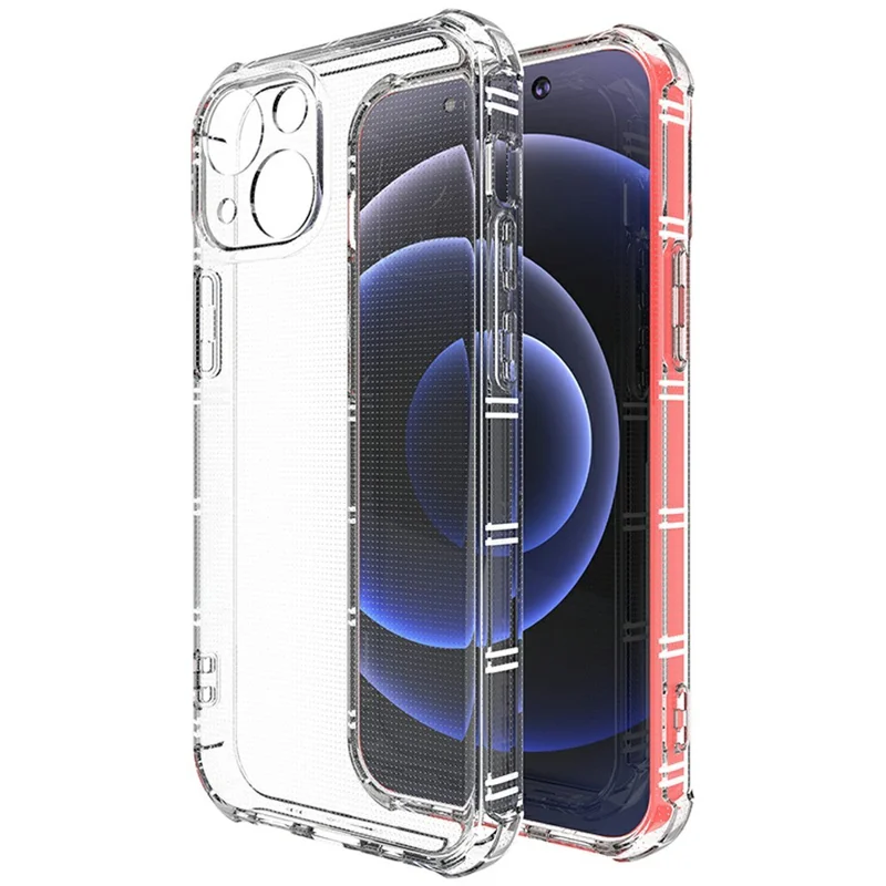 Funda para iPhone 13 SHANWO de borde recto, transparente y a prueba de golpes Cubierta trasera de teléfono de TPU