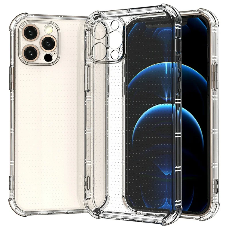 SHANWO For iPhone 12 Pro Max Case Straight Edge Clear Shockproof TPU Phone Back Cover