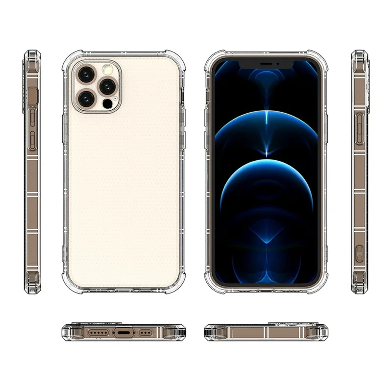 SHANWO For iPhone 12 Pro Max Case Straight Edge Clear Shockproof TPU Phone Back Cover