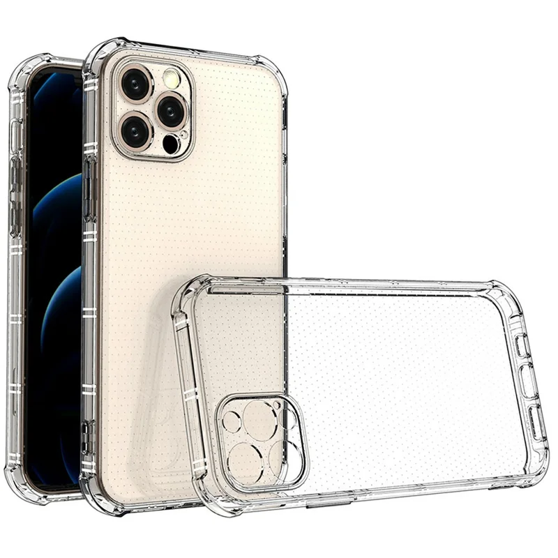 SHANWO For iPhone 12 Pro Max Case Straight Edge Clear Shockproof TPU Phone Back Cover
