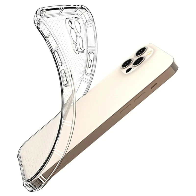 SHANWO For iPhone 12 Pro Max Case Straight Edge Clear Shockproof TPU Phone Back Cover