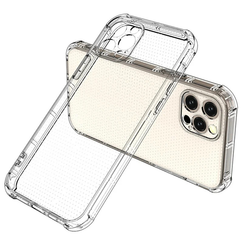 SHANWO For iPhone 12 Pro Max Case Straight Edge Clear Shockproof TPU Phone Back Cover