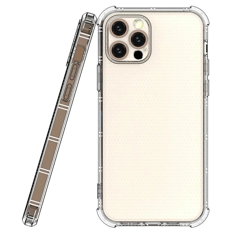 SHANWO For iPhone 12 Pro Max Case Straight Edge Clear Shockproof TPU Phone Back Cover