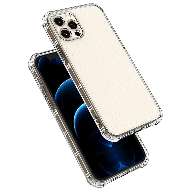SHANWO For iPhone 12 Pro Max Case Straight Edge Clear Shockproof TPU Phone Back Cover